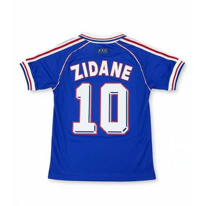 Soccer Jersey France 1998/99 Home ZIDANE #10 Short Sleeve Name Set Blockcore Retro