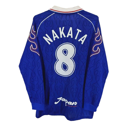 Soccer Jersey Japan 1998/99 Home Long Sleeve NAKATA #8 Name Set Blockcore Retro