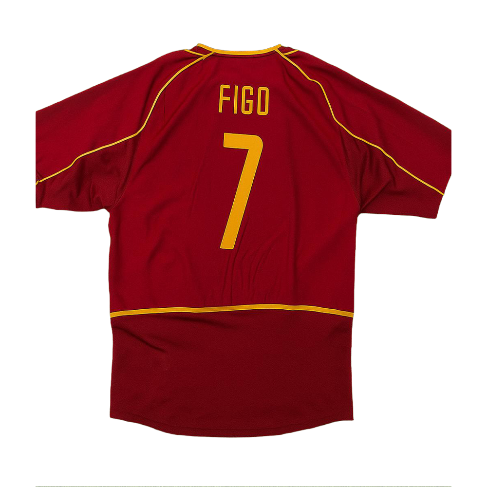 Red sports jersey with 'Figo' and number '7' on a white background