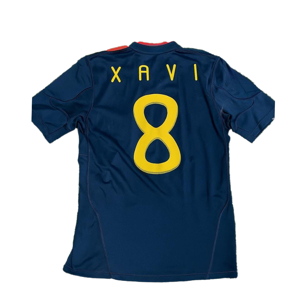 Soccer Jersey Spain 2010 Away XAVI #8 Short Sleeve Blockcore Name Set Retro