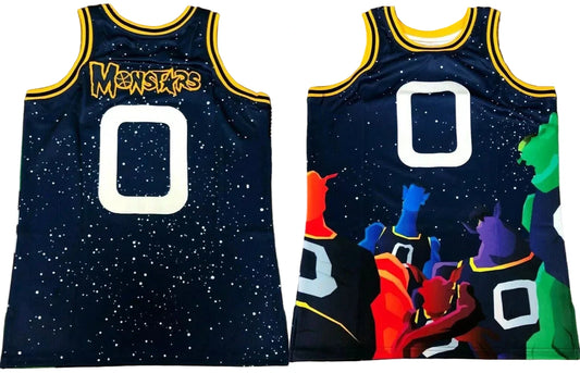 Throwback 1996 Monstars #0 Space Jam Basketball Jersey Retro Vibe Jersey
