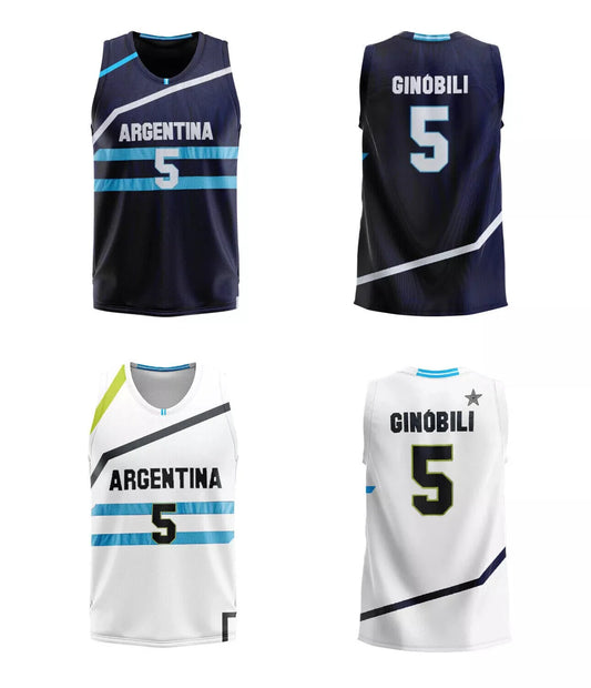 2012 Manu Ginóbili #5 Team Argentina Basketball Jersey