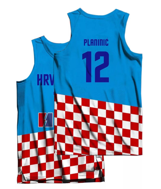 Planinić #12 Šarić #9 Croatia Basketball Jersey