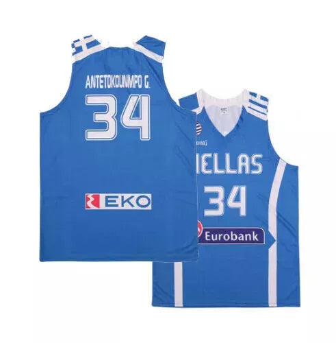 2019 Giannis Antetokounmpo #34 Greece Basketball Jersey