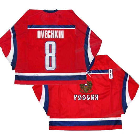 2000s Alexander Ovechkin #8 Team Russia Hockey Jersey