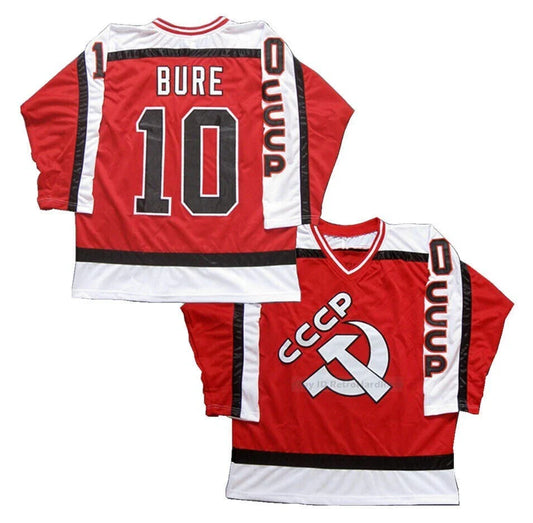 80s Pavel Bure #10 Team Russia CCCP Hockey Jersey