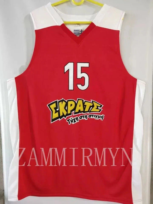 2010s Vassilis Spanoulis #7 Georgios Printezis #15 Greece Basketball Jersey