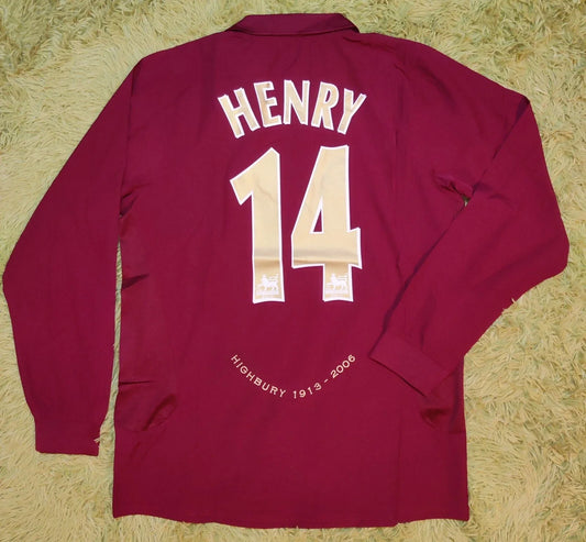 Arsenal 2005/06 Henry Red Home Retro Vintage Soccer Jersey