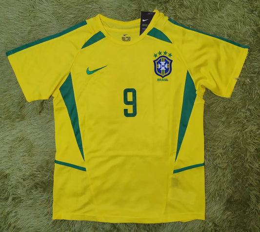 2002 Ronaldo #9 Brazil Home Soccer Jersey