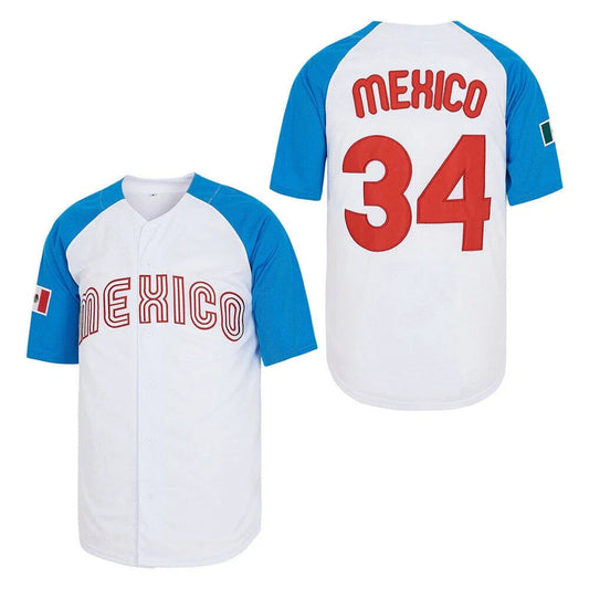 90s Fernando Valenzuela #34 Mexico Baseball Jersey