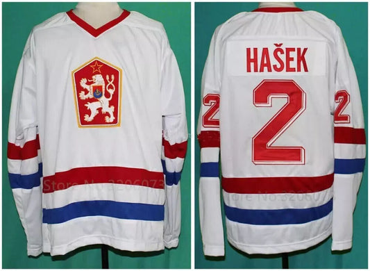 1998 Dominik Hasek #39 Czech Republic Hockey Jersey