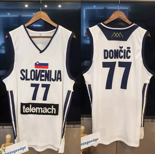 2020s Luka Doncic #77 Team Slovenija Basketball Jersey