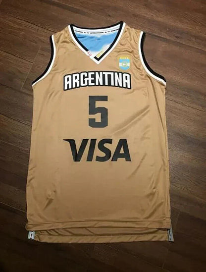 2016 Manu Ginobili #5 Argentina Basketball Jersey