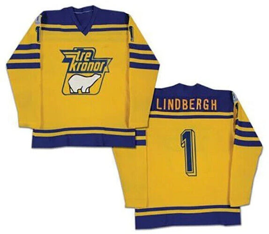 1979 Pelle Lindbergh #1 Team Sweden Hockey Jersey