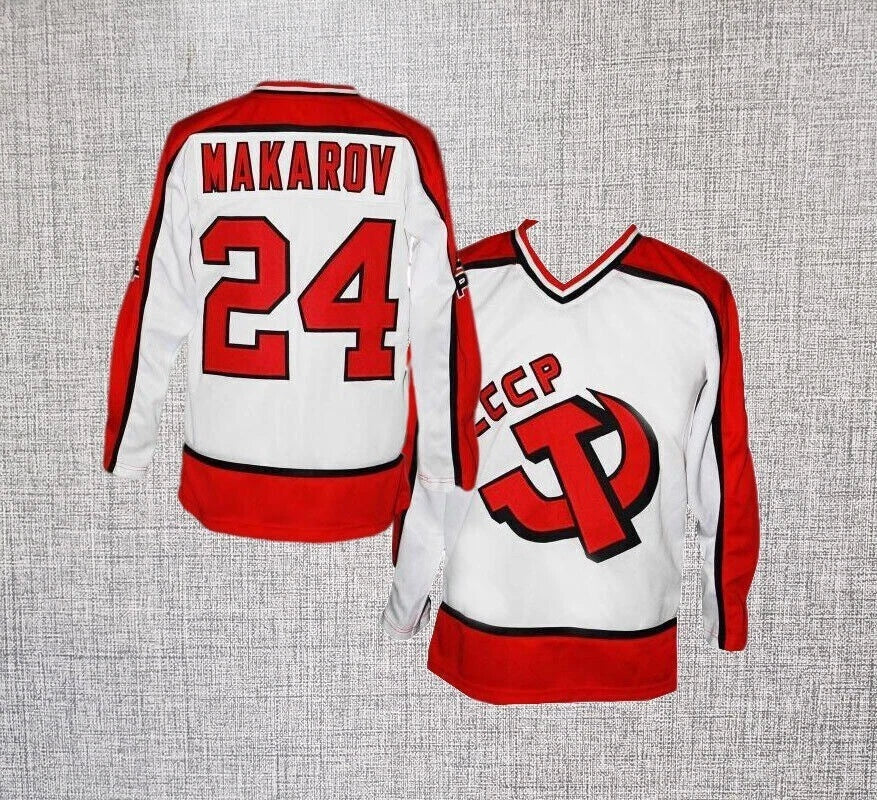 1980s Sergei Makarov #24 CCCP Russia Hockey Jersey