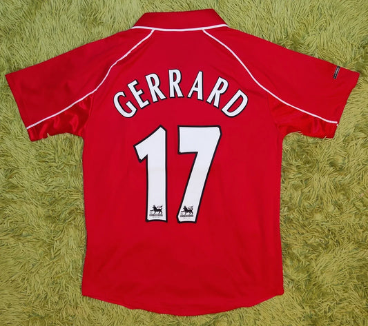 2001 Steven Gerrard #17 Liverpool UEFA Cup Final Jersey