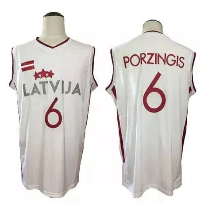2020s Kristaps Porziņģis #6 Latvia Basketball Jersey