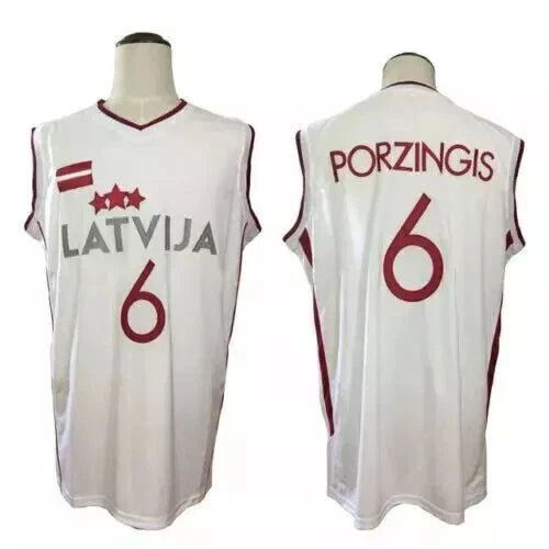 2020s Kristaps Porziņģis #6 Latvia Basketball Jersey