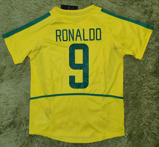 2002 Ronaldo #9 Brazil Home Soccer Jersey
