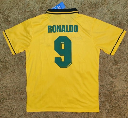 Brazil 1994 World Cup Home Football Futbol Retro Jersey Shirt Kit Yellow