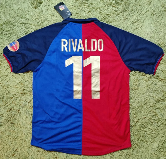 1999 Rivaldo #11 Barcelona Home Soccer Jersey