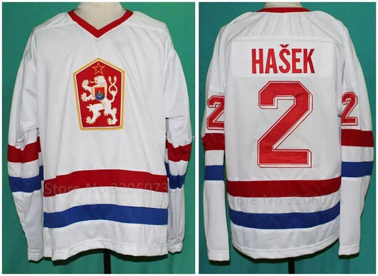 1998 Dominik Hasek #39 Czech Republic Hockey Jersey