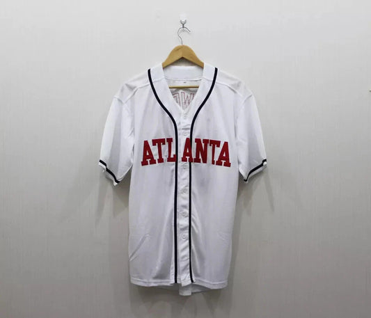 90s Wes Powers #55 Atlanta White Myrtle Beach Baseball Jersey