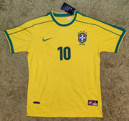 1998 Rivaldo #10 Brazil Soccer Jersey