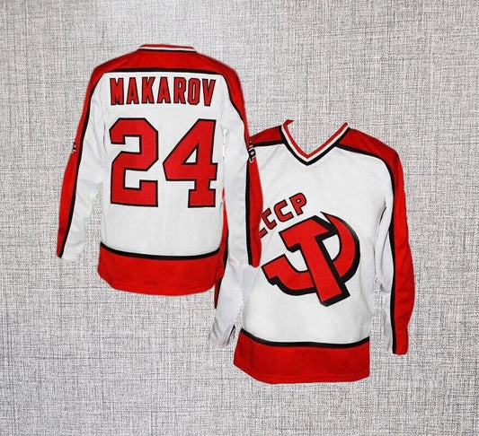 1980s Sergei Makarov #24 CCCP Russia Hockey Jersey