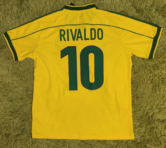 1998 Rivaldo #10 Brazil Soccer Jersey