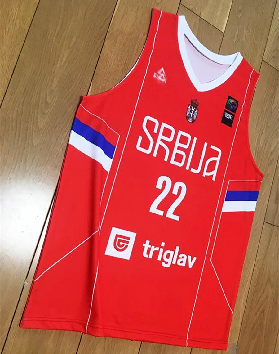 2023 Vasilije Micić #22 Nikola Jokić #14 Serbia Basketball Jersey