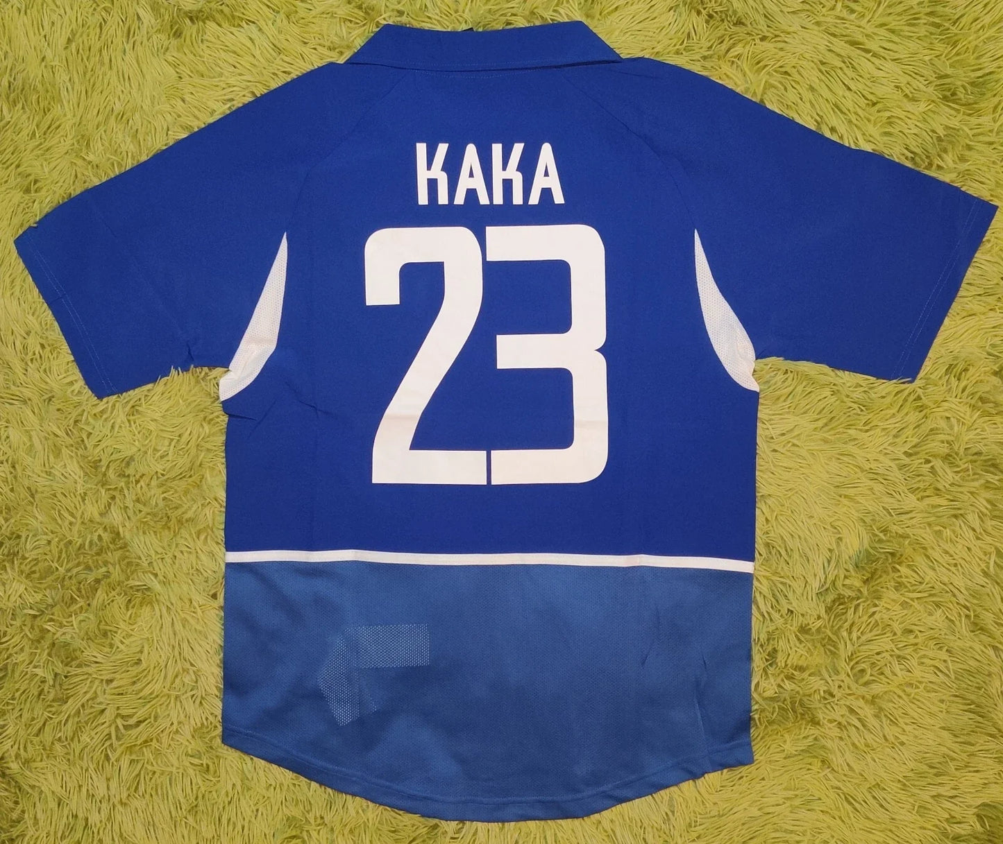 Brazil 2002 Away Kaka #23 Retro Vintage Soccer Futbol Blue Jersey