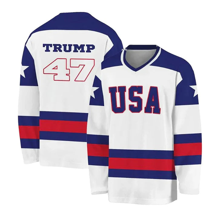 Design Trump #47 Team America USA Hockey All Stitched Jersey