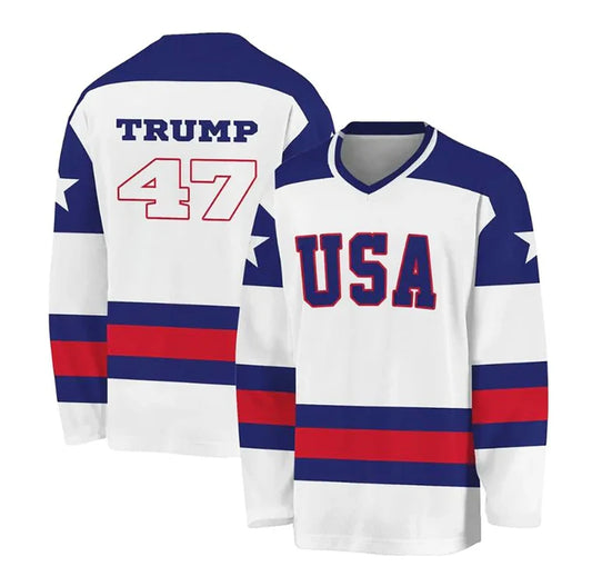 Design Trump #47 Team America USA Hockey All Stitched Jersey