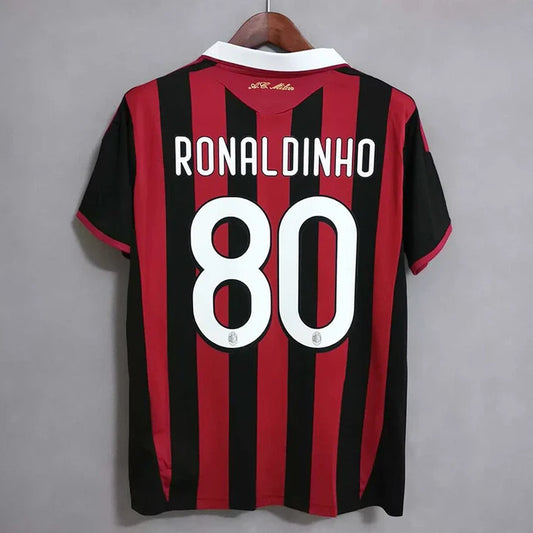 2009/10 Retro Home Shirt - Ronaldinho Short Sleeve Jersey