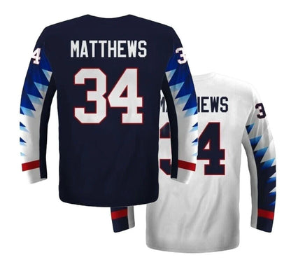 2018 Auston Matthews #34 Team USA Hockey Jersey