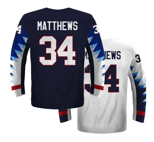 2018 Auston Matthews #34 Team USA Hockey Jersey