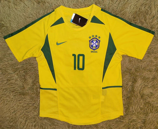 2002 Rivaldo #10 Brazil Home Soccer Jersey