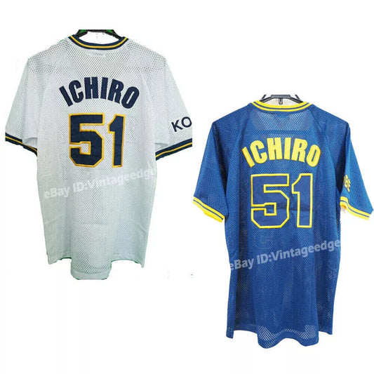 1990s Ichiro Suzuki #51 Orix BlueWave Baseball Jersey
