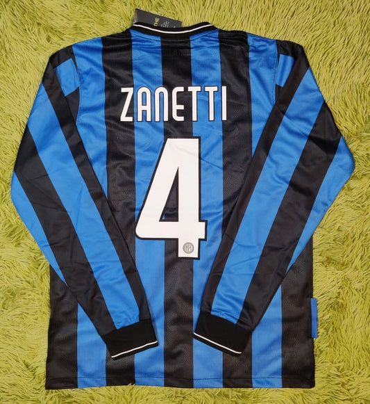 2009 Javier Zanetti #4 Inter Milan Home Jersey