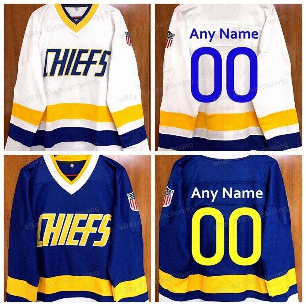 1977 Reggie Dunlop #7 Charlestown Chiefs Hockey Jersey