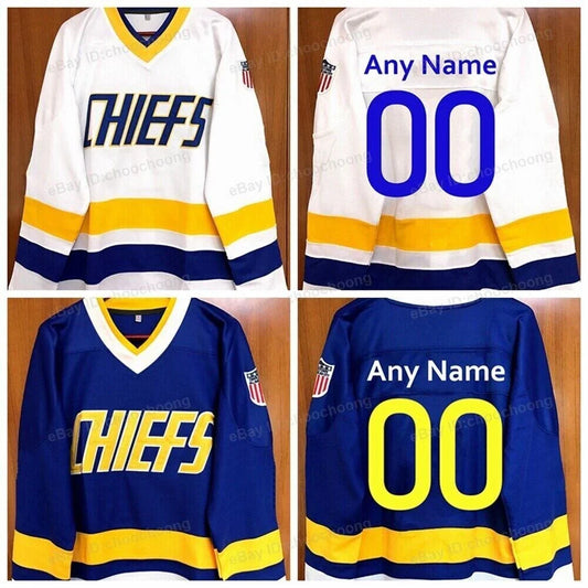 1977 Reggie Dunlop #7 Charlestown Chiefs Hockey Jersey