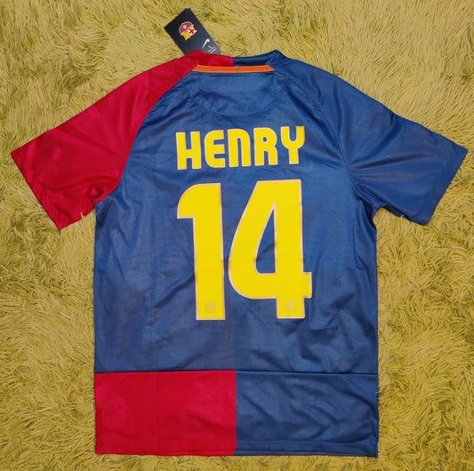 Barcelona 2008/2009 UCL Final Henry #14 Retro Soccer Football Futbol Jersey