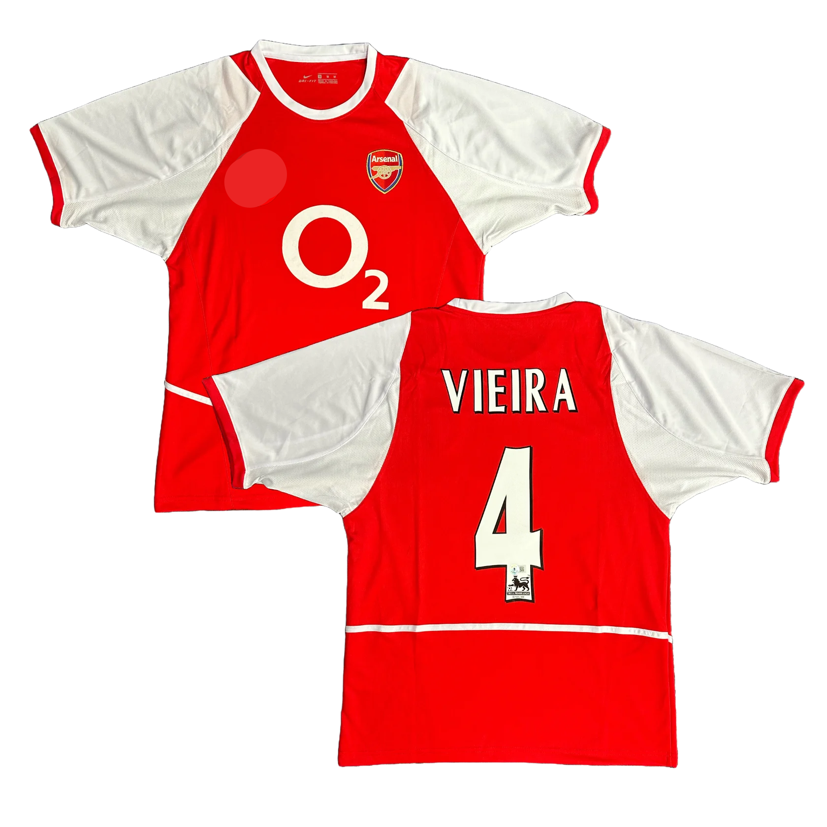 2002/04 Arsenal Patrick Vieira #4 "O2" Home Retro Football Jersey Retro Vibe Jersey