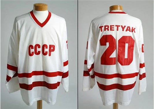 1980s Vladislav Tretiak #20 Team Russia CCCP Hockey Jersey