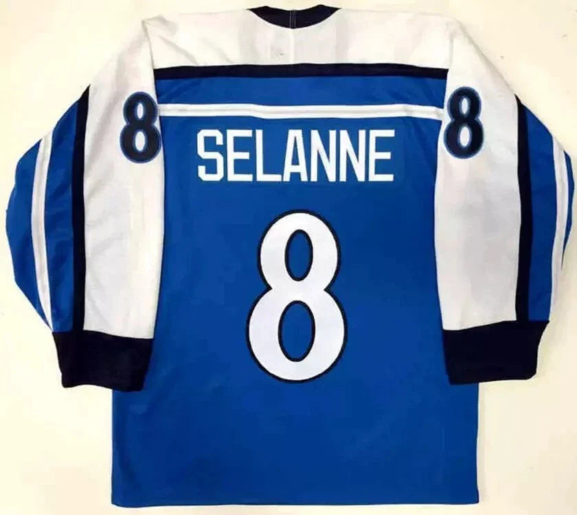 90s Teemu Selanne #8 Winnipeg Jets Hockey Jersey