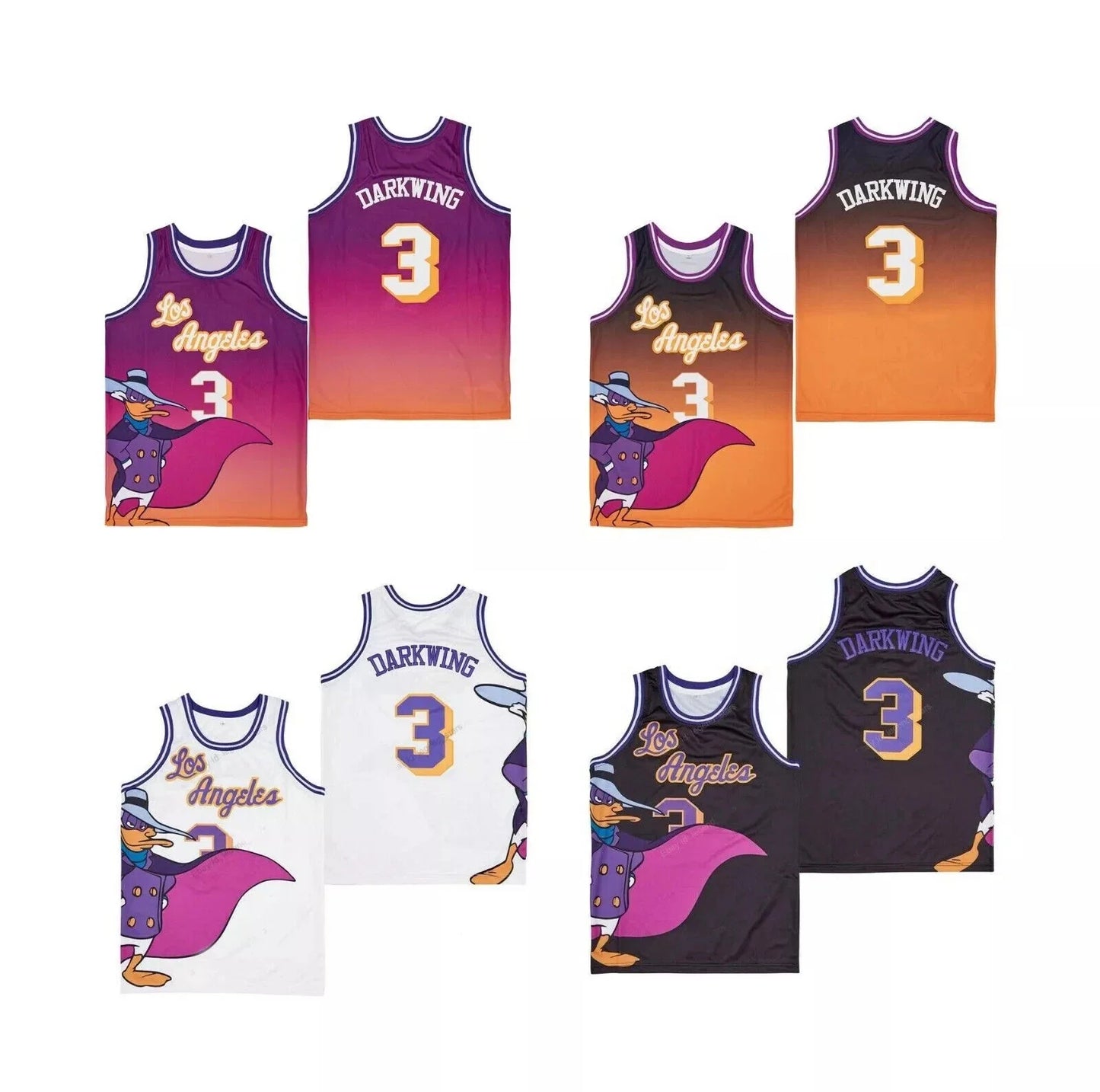 90s Los Angeles Darkwing #3 Basketball Jersey