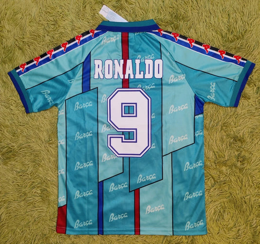 1996/97 Ronaldo #9 Barcelona Away Soccer Jersey